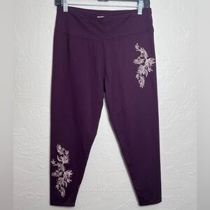 Betsey Johnson Performance Burgundy Leggings Size XL